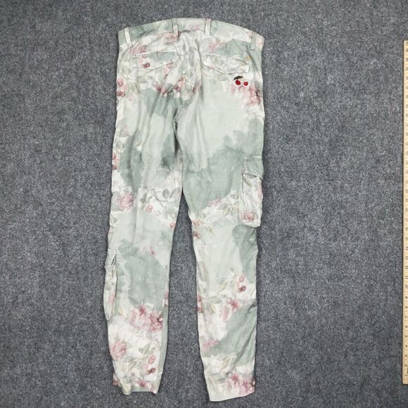 Mason's Forte Dei Marmi Pants Womens Size 32 Green Floral Cargo - Picture 2 of 12